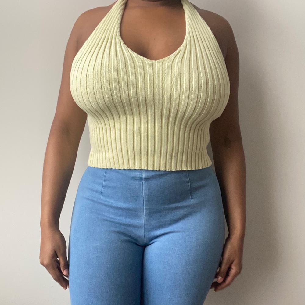 Daisy colored over the neck top 🌼